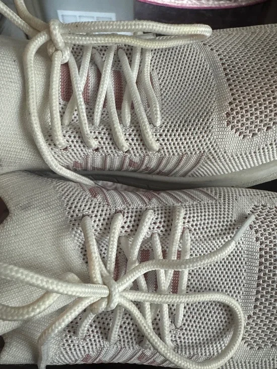 Women's Lightweight Knit Lace-Up Sneakers in Light Pink - Picture 12 of 12